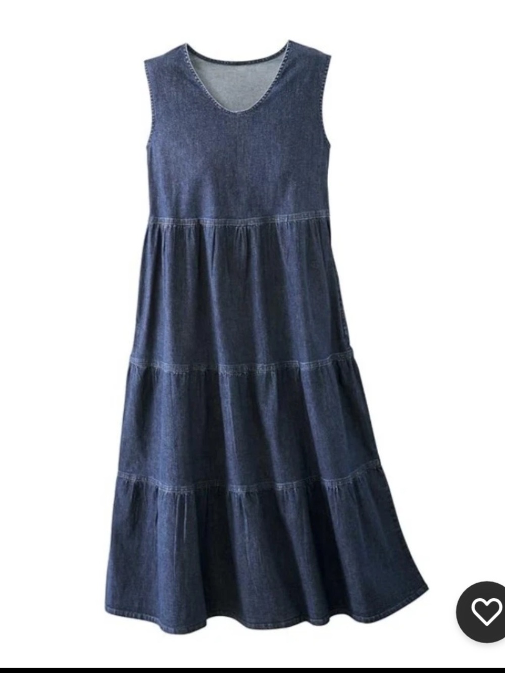 National Women's Casual Tiered Stretch Sleeveless Denim Dress Sz XL
